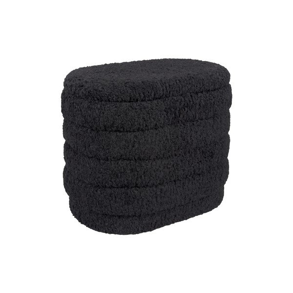 Pouf ovale nero con contenitore Cuddly - Leitmotiv-image-2
