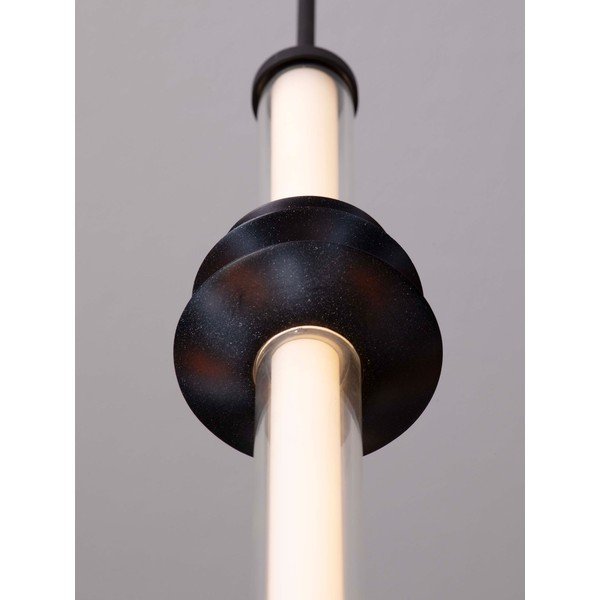 Lampadario LED nero opaco in ceramica con paralume in vetro acrilico con intensità regolabile ø 8 cm Stalactite – Nova Luce-image-2