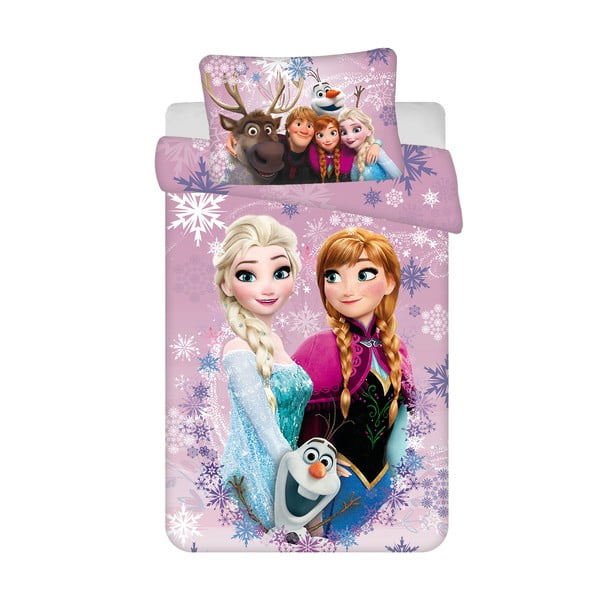 Set copripiumino e federa da bambini in cotone per culla 100x135 cm Frozen "Purple" – Jerry Fabrics