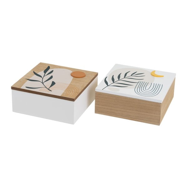 Scatole in set con coperchio/decorative 2 pz ø 20x8,5 cm – Casa Selección