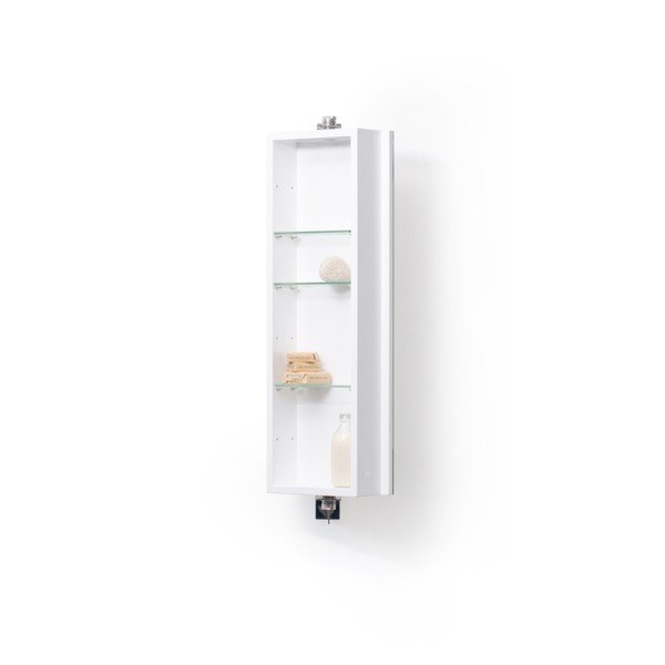Bílá koupelnová skříňka se zrcadlem Wireworks Domain, výška 71 cm