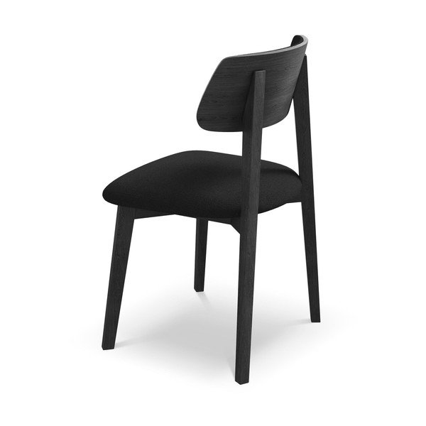 Sedia da pranzo nera in legno massiccio Niu – Makamii-image-3