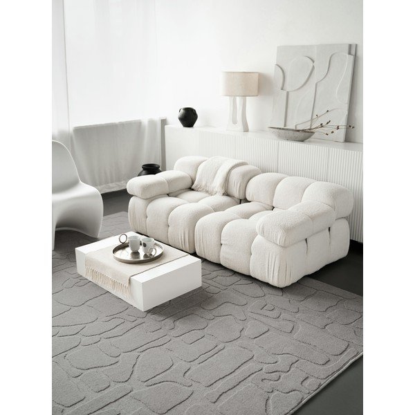 Tappeto in lana grigio 160x230 cm Morphic Dunes - Agnella-image-1