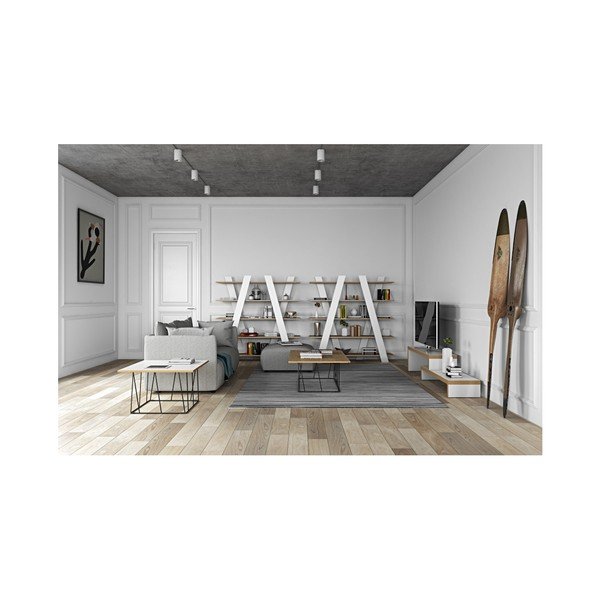 Libreria bianca in rovere 156x160 cm Wind - TemaHome-image-2