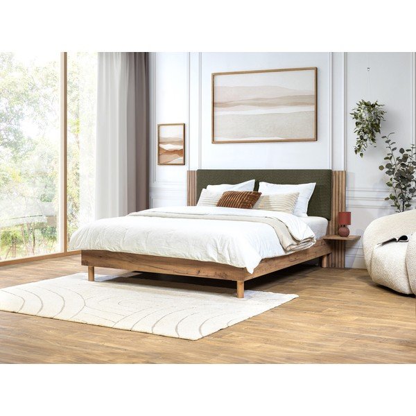 Letto matrimoniale verde con rete inclusa 160x200 cm Lior – Bobochic Paris-image-1