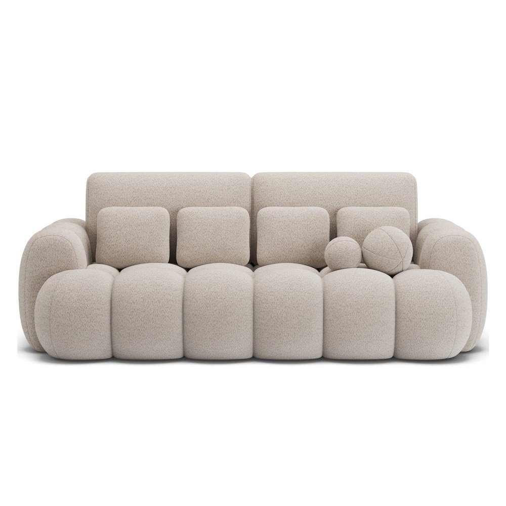 Divano beige allungabile con rivestimento in bouclé 256 cm Cotonn – ELTAP | Divani