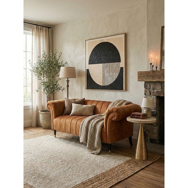 Divano marrone 185 cm Siena – Premier Housewares-image-1