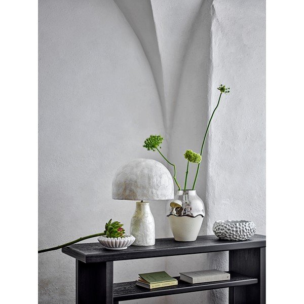 Vaso color crema/argentato in gres (altezza totale 26 cm) Silvio – Bloomingville-image-1