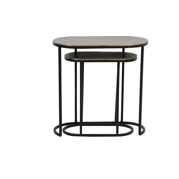 Set di 2 tavolini in metallo 26x53 cm Bocov - Light & Living-image-2