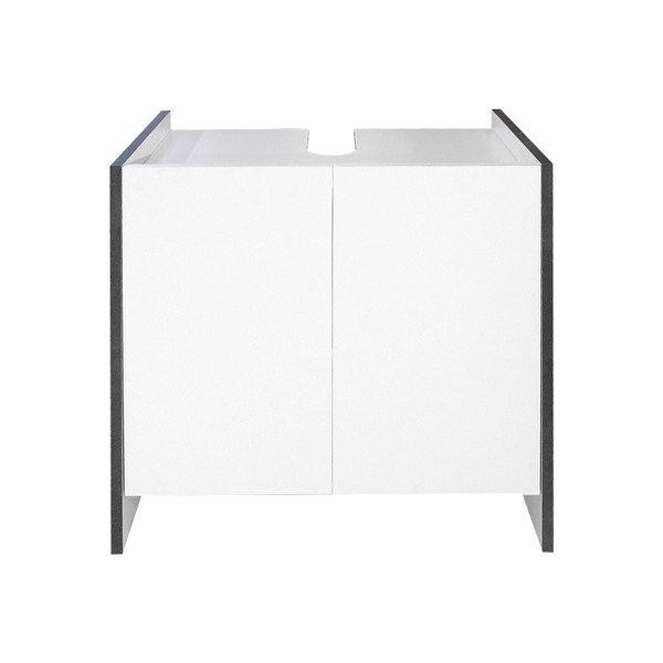 Mobile da bagno bianco con corpo grigio Biarritz, altezza 59,2 cm - TemaHome