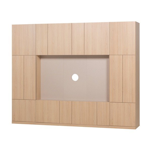 Mobile TV componibile di colore naturale 268x215 cm Build – WOOOD