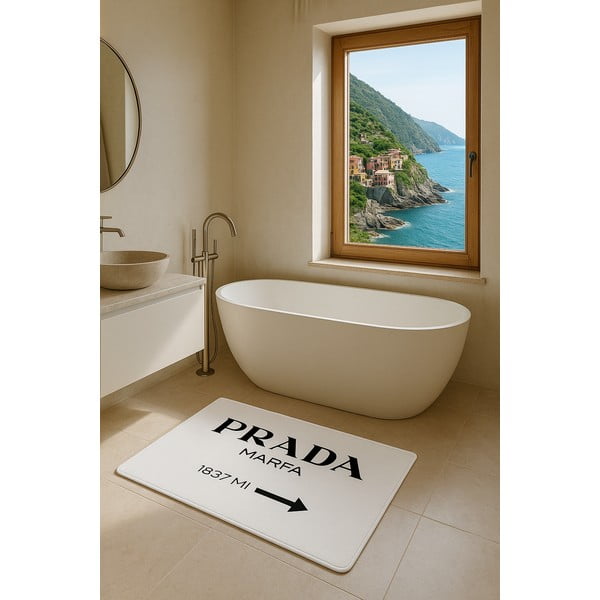 Set di tappetini per il bagno bianchi in velluto 2 pz 60x100 cm Prada – Mila Home-image-1