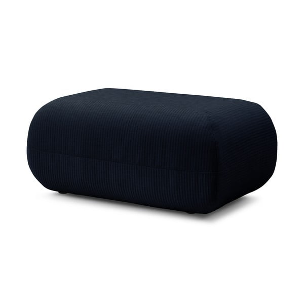 Pouf in velluto a coste blu scuro Lecomte - Bobochic Paris-image-3