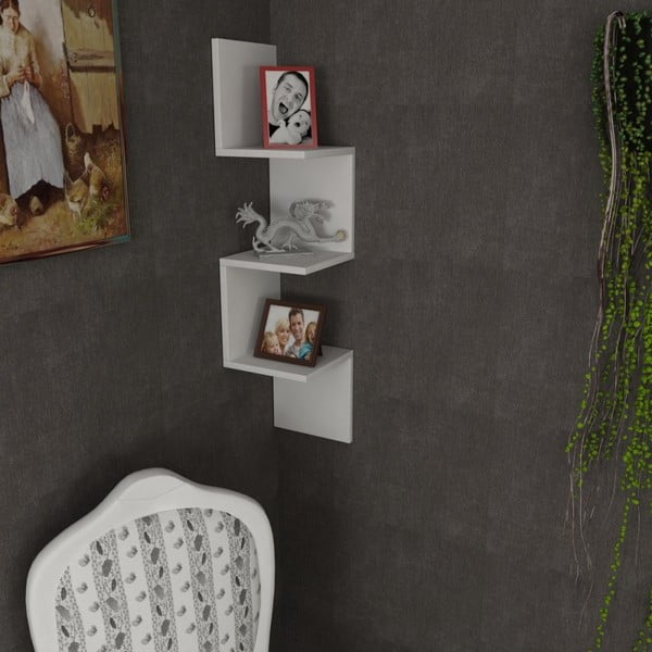 Libreria a parete bianca con mensole Corner - Furny Home-image-1
