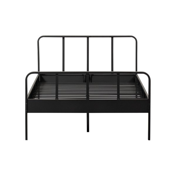 Letto singolo in metallo nero con griglia 120x200 cm Mees - WOOOD-image-2
