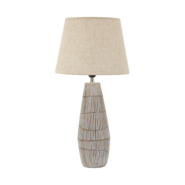 Lampada da tavolo color crema con paralume in tessuto (altezza totale 69,5 cm) Hanoi – Mauro Ferretti