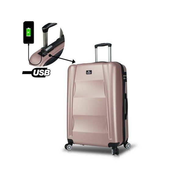 Valigia da viaggio rosa su ruote con porta USB Valigia pilota My Valice COLORS LASSO - Myvalice-image-3