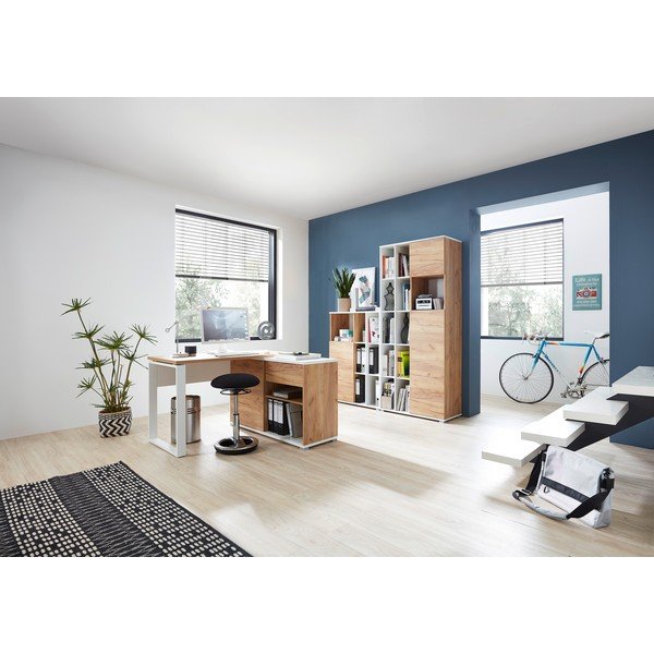 Libreria bianca in rovere 85x120 cm Lioni - Germania-image-1