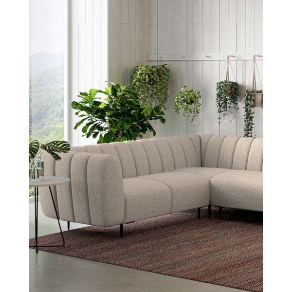 Divano angolare beige (con penisola a sinistra/a L) Shel – Ghado-image-4