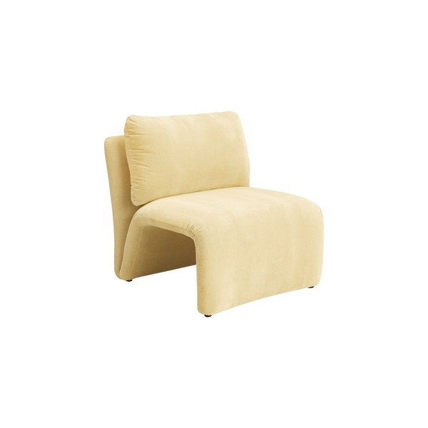 Poltrona giallo chiaro con rivestimento in velluto Bartina – Ellos Home