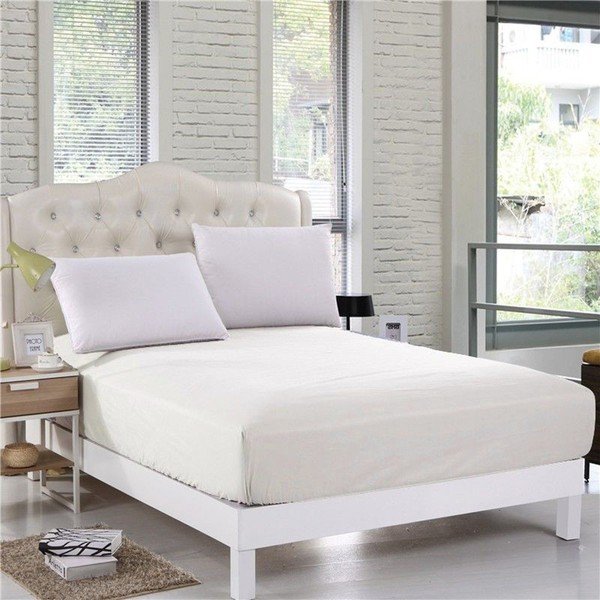 Lenzuolo singolo non elastico crema chiaro Purreo Lento, 100 x 200 cm - Mijolnir