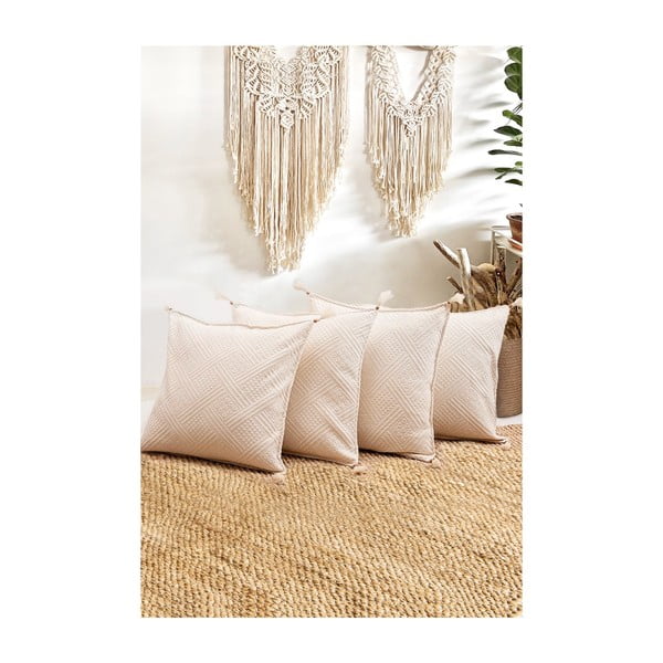 Federe in set di 4 federe in cotone biologico 43x43 cm Natural - Mila Home