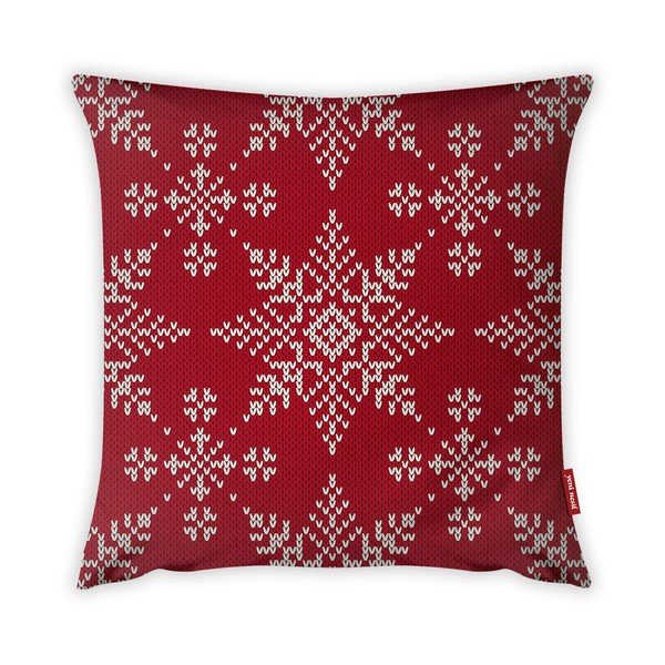 Federa per cuscino Periodo Natalizio Motivo fiocchi di neve rossi, 43 x 43 cm - Vitaus