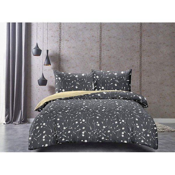 Biancheria da letto singola in cotone giallo-grigio 140x200 cm Dandelion - AmeliaHome-image-1