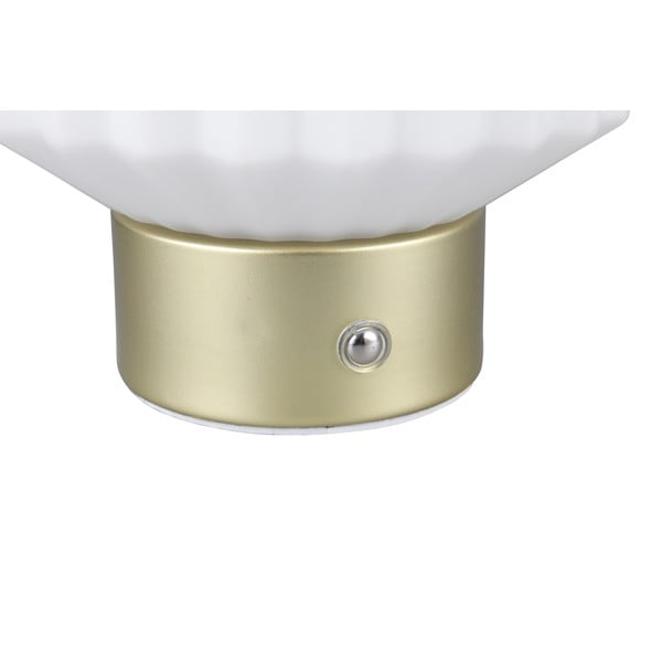 Lampada da tavolo LED dimmerabile in bianco e oro con paralume in vetro (altezza 19,5 cm) Lord - Reality-image-3