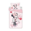 Set copripiumino e federa da bambini rosa in cotone per letto singolo 140x200 cm Minnie "Balloon" – Jerry Fabrics