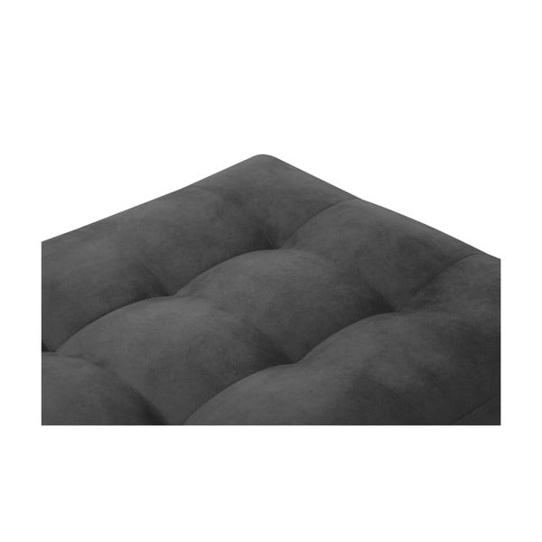 Pouf in velluto grigio scuro Santo - Milo Casa-image-4