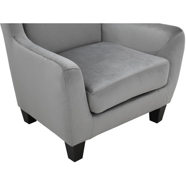 Poltrona in velluto grigio Zhili - Støraa-image-1