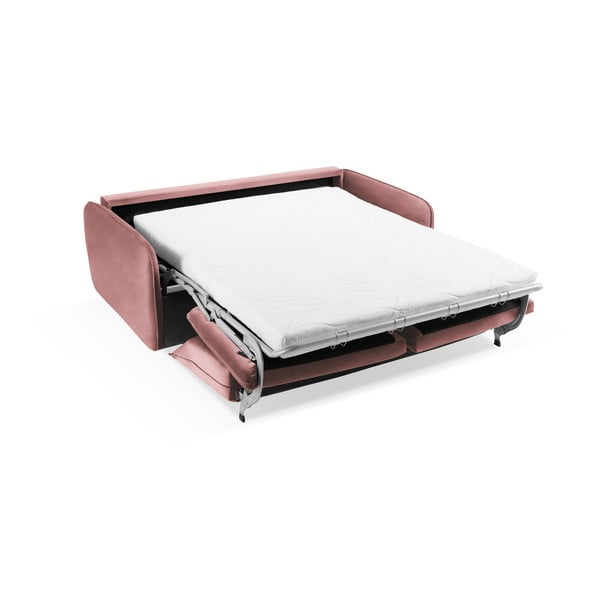 Divano letto in velluto rosa 214 cm Vienna - Cosmopolitan Design-image-4