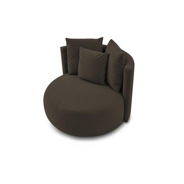 Poltrona marrone con rivestimento in velluto Cesar – Bobochic Paris-image-4