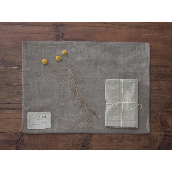 Set di 4 tovaglioli in lino Grey Lines, 43 x 43 cm - Really Nice Things-image-3