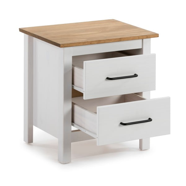Comodino in legno bianco Miranda - Marckeric-image-2