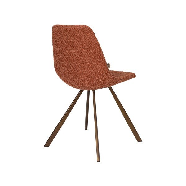 Sedia da pranzo arancione imbottita Franky – Dutchbone-image-4