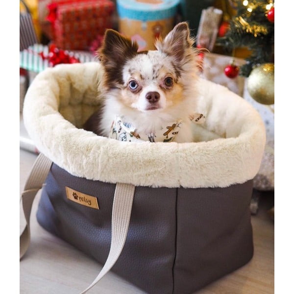 Cassa in ecopelle marrone 35x21 cm Snow - Petsy-image-4