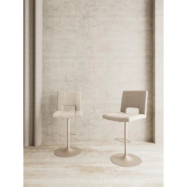 Set di sbagelli da bar beige imbottito con altezza regolabile/girevoli 2 pz (altezza della seduta 62 cm) Sylvia – Actona-image-1