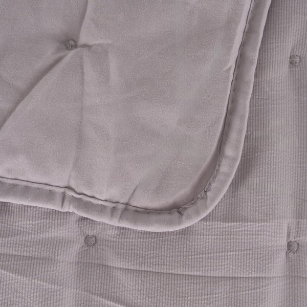 Copriletto grigio con rivestimento trapuntato 230x280 cm – Ixia-image-1