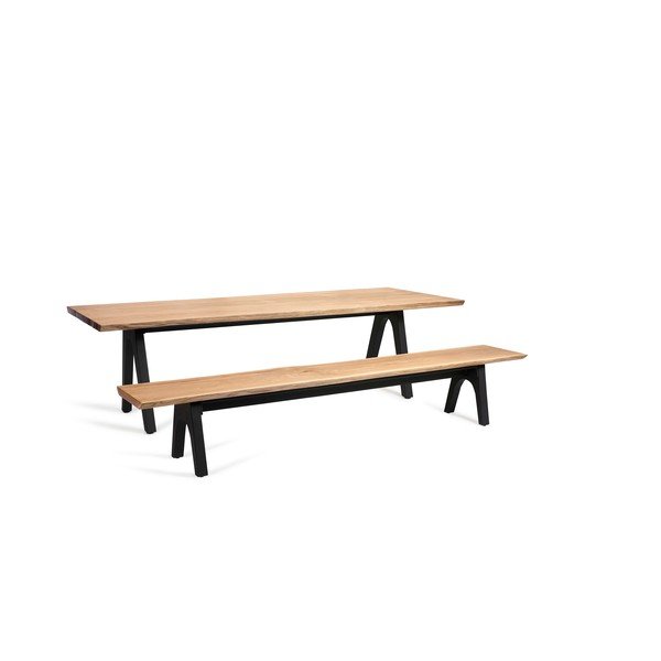 Panchina da giardino nera/naturale Pure - Diphano-image-2