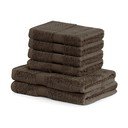 Set di 2 asciugamani marrone scuro e 4 asciugamani marrone Bamby - DecoKing