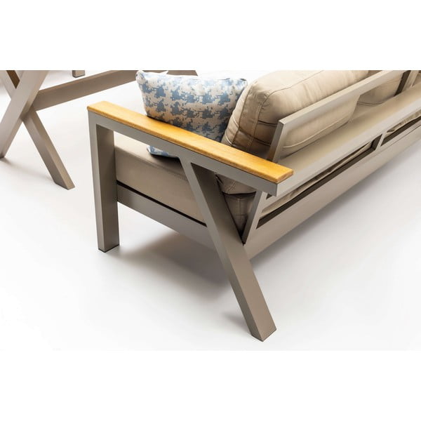 Set da giardino beige per 7 persone Daisy - Floriane Garden-image-2