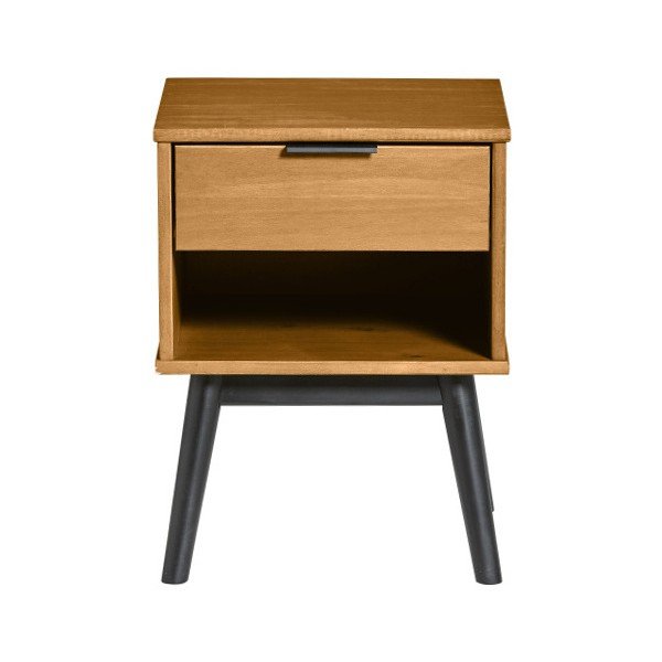 Comodino in legno di pino marrone Estela - Marckeric-image-1