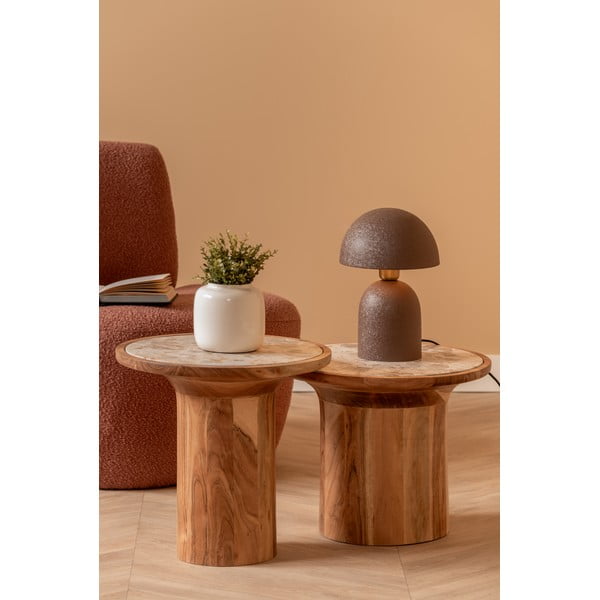 Tavolino rotondo in legno di mango ø 45 cm Tubo - Leitmotiv-image-1