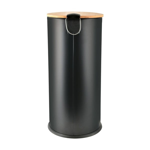 Cestino per la spazzatura nero opaco in acciaio con pedale 30 l   Adonis – Spirella-image-4