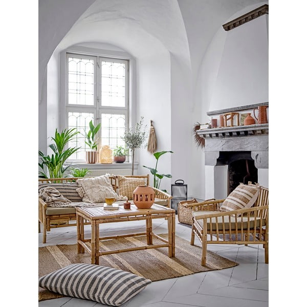 Divano da giardino in bambù di colore beige-naturale Sole - Bloomingville-image-1