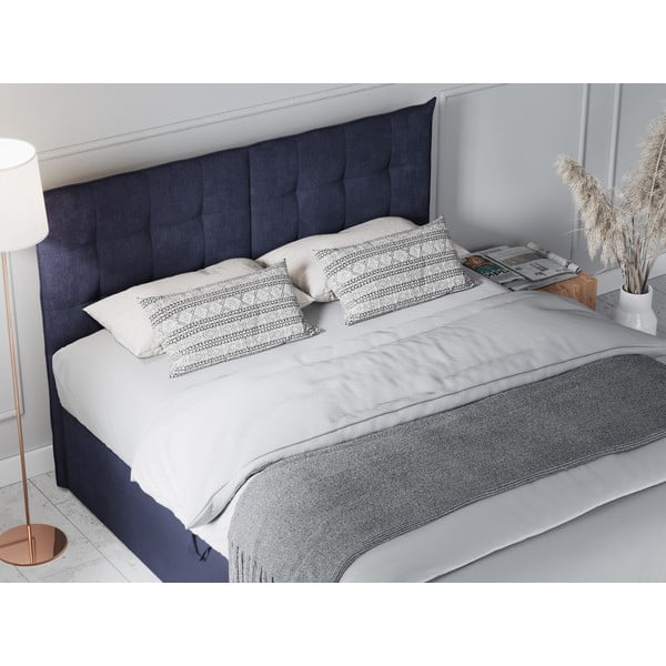 Letto boxspring blu scuro con contenitore 200x200 cm Echaveria - Mazzini Beds-image-1