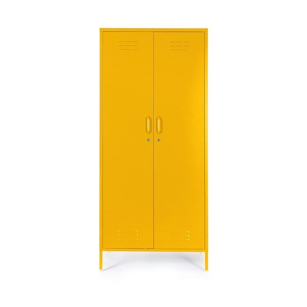 Armadietto giallo in metallo con chiusura a chiave 80x185x50 cm Cambridge – Yes Everyday
