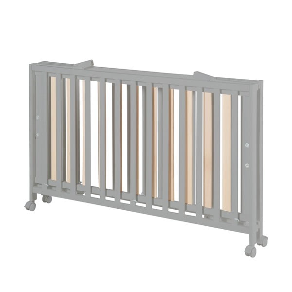 Lettino pieghevole grigio su ruote 60x120 cm Fold up - Roba-image-3